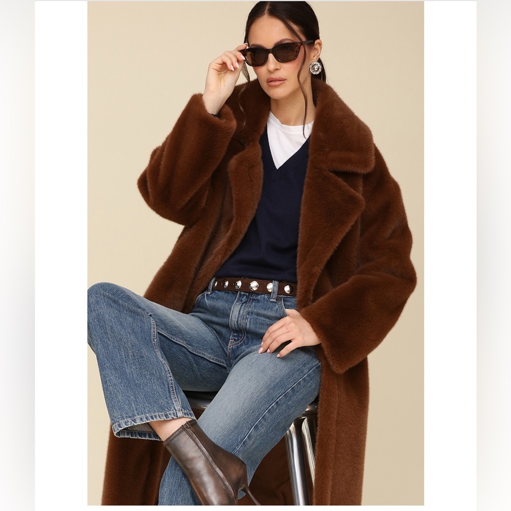 Avec Les Filles oversized faux fur coat - Picture 2 of 14